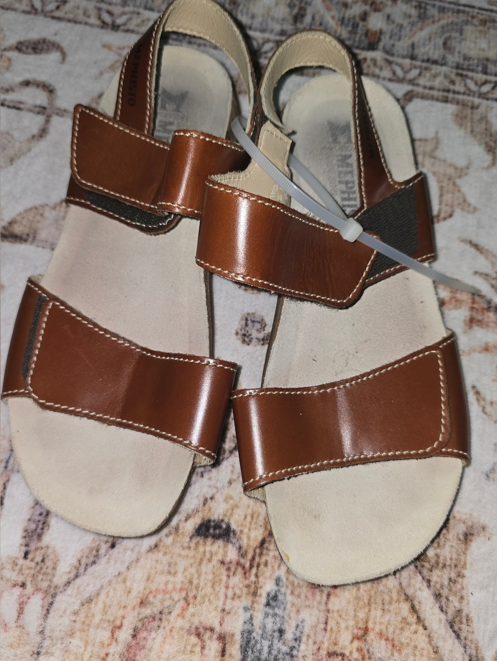 Mephisto Brown Leather Strappy Sandals